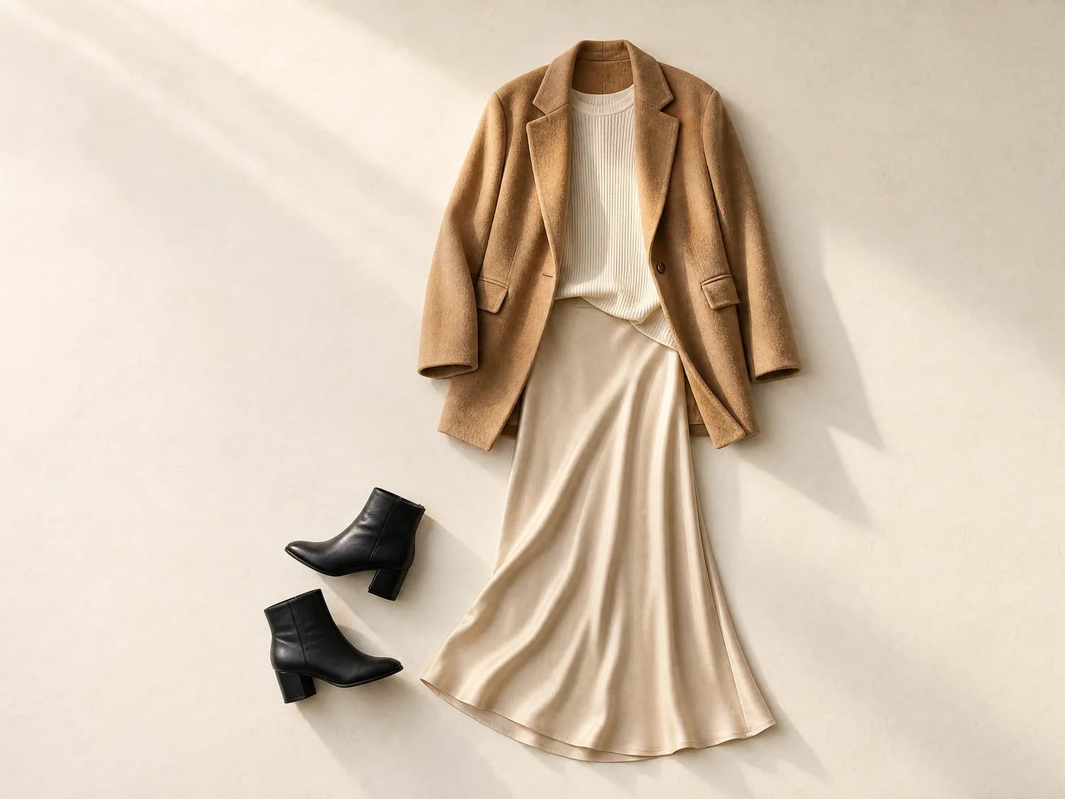 Way 4, Blazer on top: the skirt laid flat with the other garments it is worn with