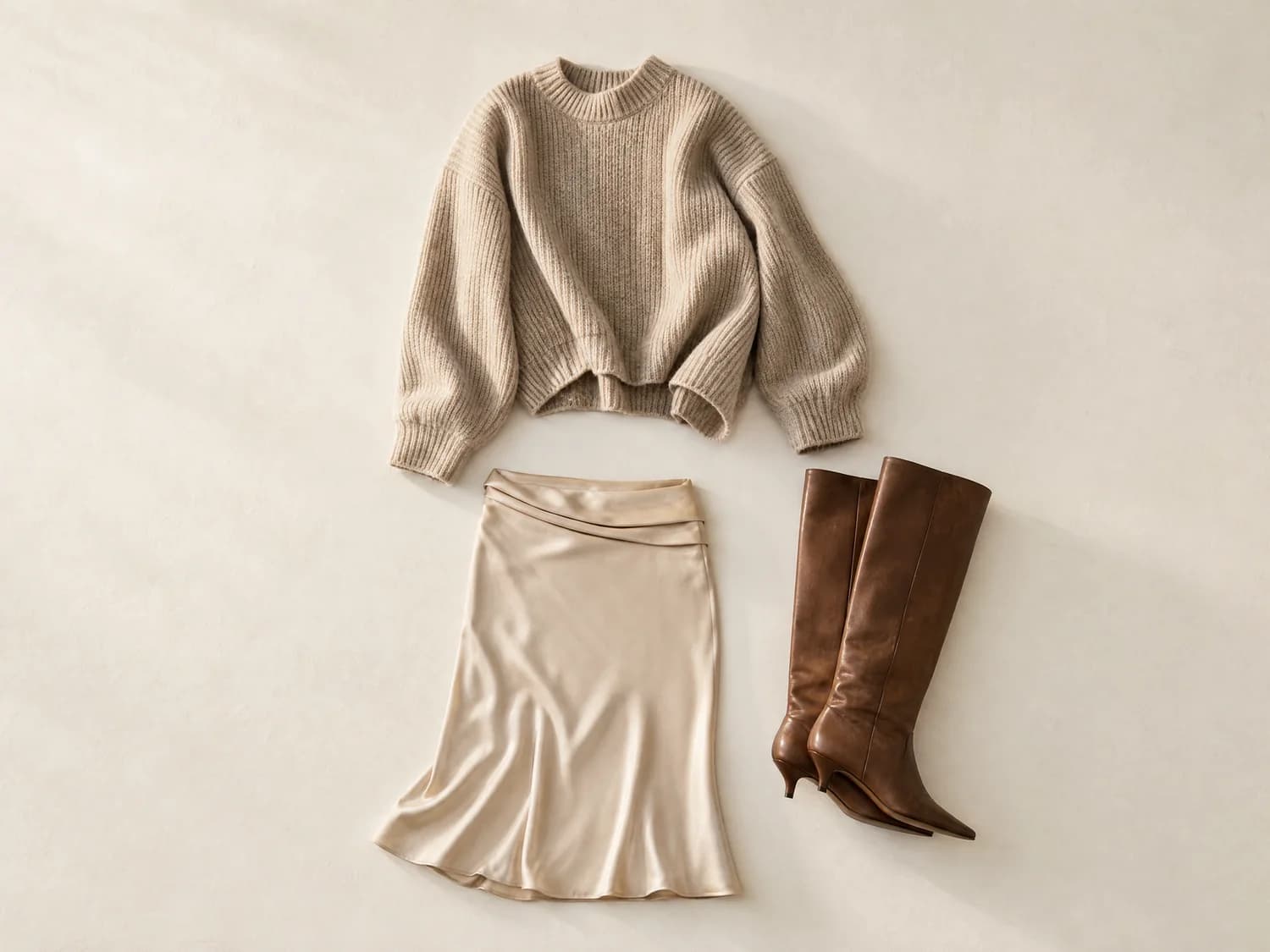 Way 5, Folded shorter: the skirt laid flat with the other garments it is worn with